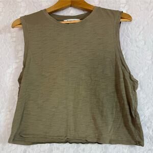 Athleta Olive Green Heather Space Dye Sleeveless Athletic Tank Top Size Medium